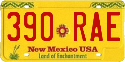 NM license plate 390RAE