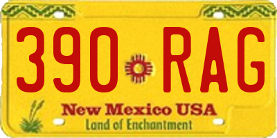 NM license plate 390RAG