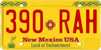 NM license plate 390RAH