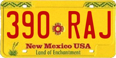 NM license plate 390RAJ