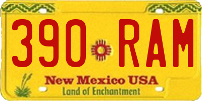 NM license plate 390RAM