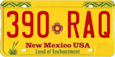 NM license plate 390RAQ