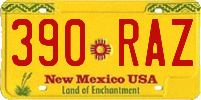 NM license plate 390RAZ