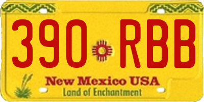 NM license plate 390RBB