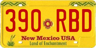 NM license plate 390RBD