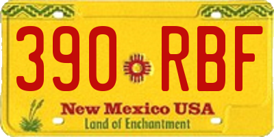 NM license plate 390RBF