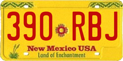 NM license plate 390RBJ
