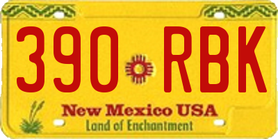 NM license plate 390RBK