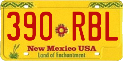 NM license plate 390RBL