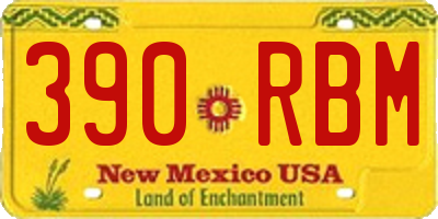 NM license plate 390RBM