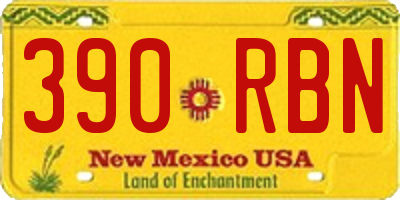 NM license plate 390RBN