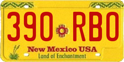 NM license plate 390RBO