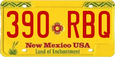 NM license plate 390RBQ
