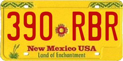 NM license plate 390RBR