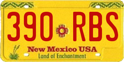 NM license plate 390RBS