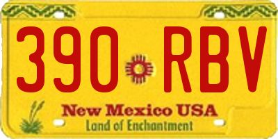 NM license plate 390RBV