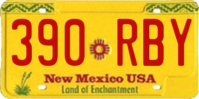 NM license plate 390RBY