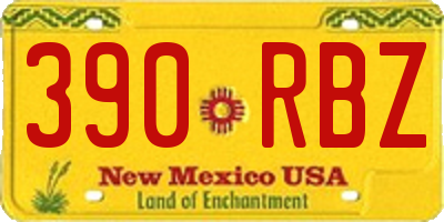 NM license plate 390RBZ