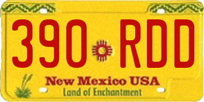 NM license plate 390RDD