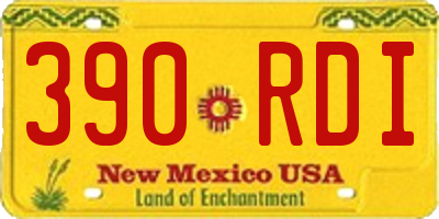 NM license plate 390RDI