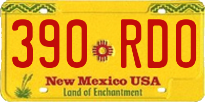 NM license plate 390RDO