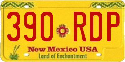 NM license plate 390RDP