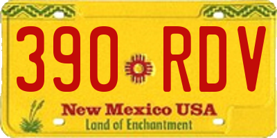 NM license plate 390RDV