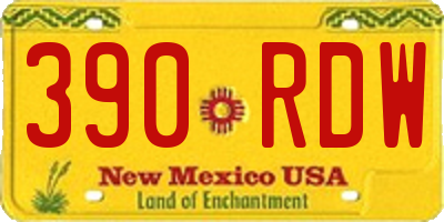 NM license plate 390RDW