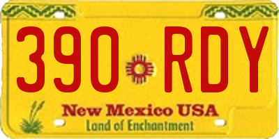 NM license plate 390RDY