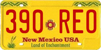 NM license plate 390REO