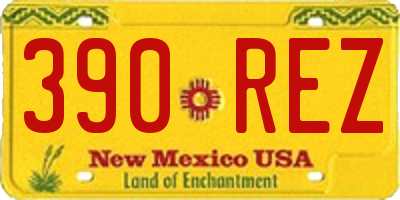 NM license plate 390REZ
