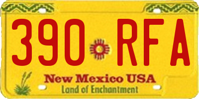 NM license plate 390RFA
