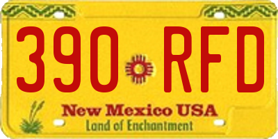NM license plate 390RFD