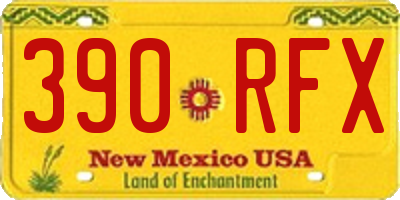 NM license plate 390RFX