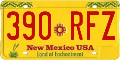 NM license plate 390RFZ