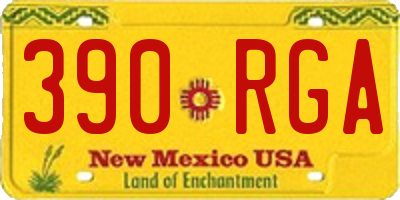 NM license plate 390RGA