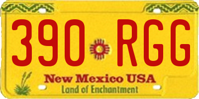NM license plate 390RGG
