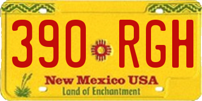 NM license plate 390RGH