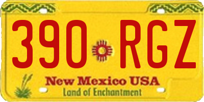NM license plate 390RGZ