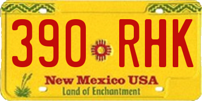 NM license plate 390RHK