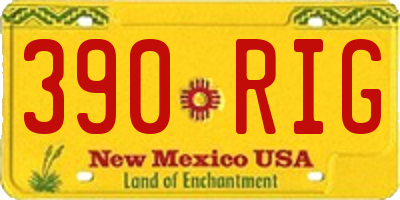 NM license plate 390RIG