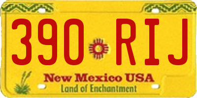 NM license plate 390RIJ