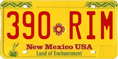 NM license plate 390RIM