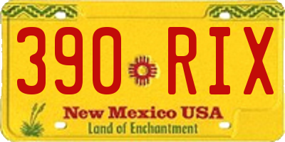NM license plate 390RIX