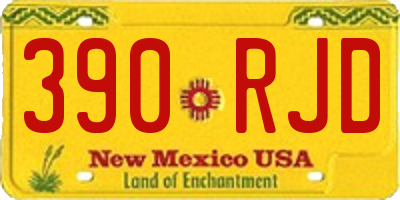 NM license plate 390RJD