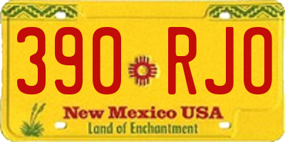 NM license plate 390RJO