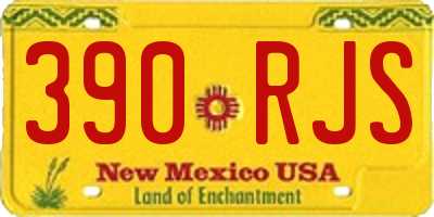 NM license plate 390RJS