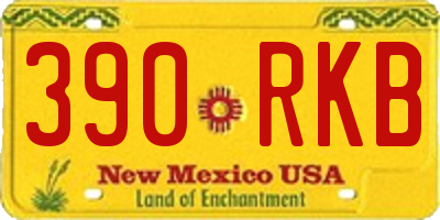 NM license plate 390RKB