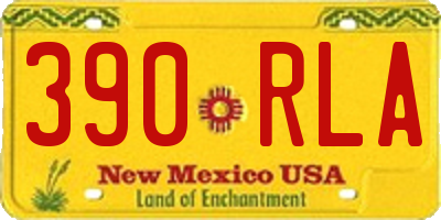 NM license plate 390RLA