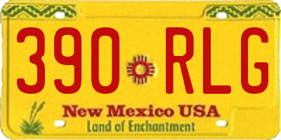 NM license plate 390RLG